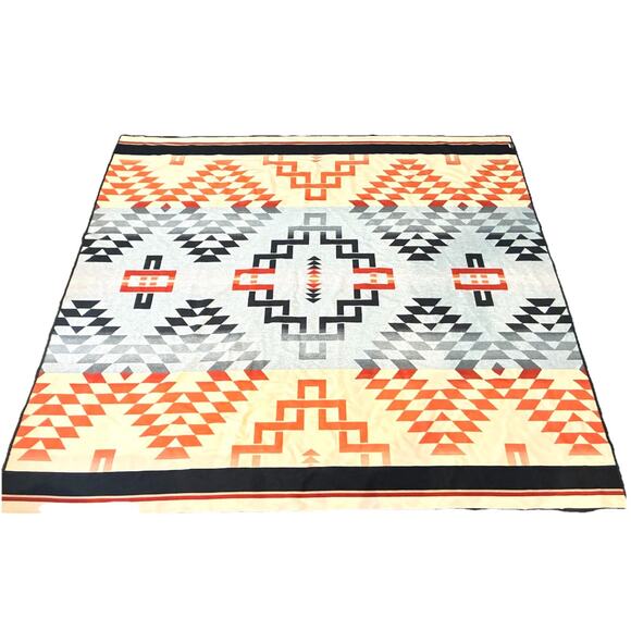 Pendleton Wool Blanket Home Collection Aztec Queen USA EUC Bedding - Picture 1 of 16